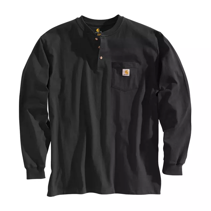 Carhartt Henley langermet T-skjorte, Svart, large image number 0