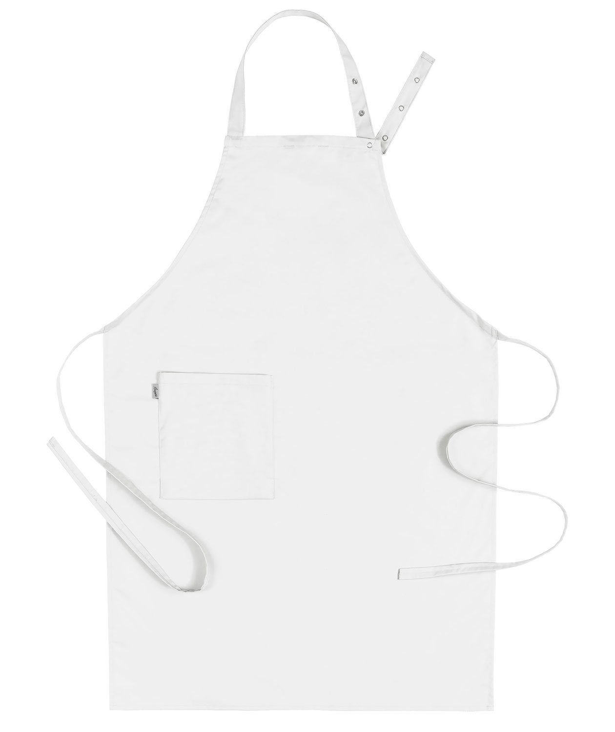 Segers 4579 bib apron with pocket, White, White, swatch