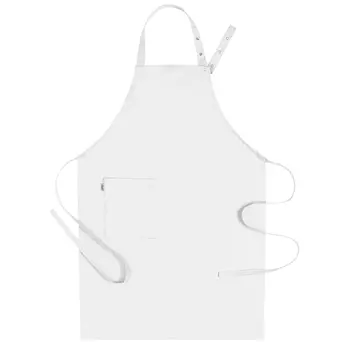 Segers 4579 bib apron with pocket, White