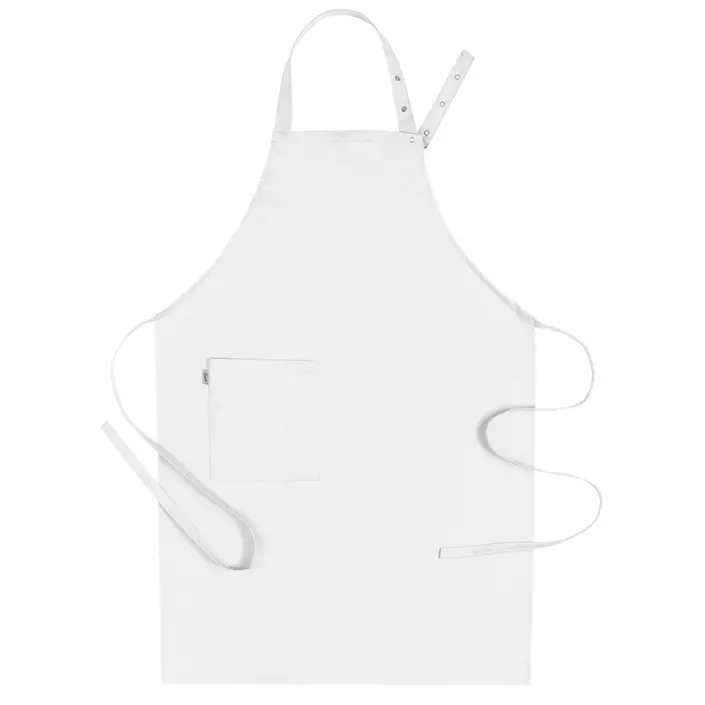 Segers 4579 bib apron with pocket, White, White, large image number 0