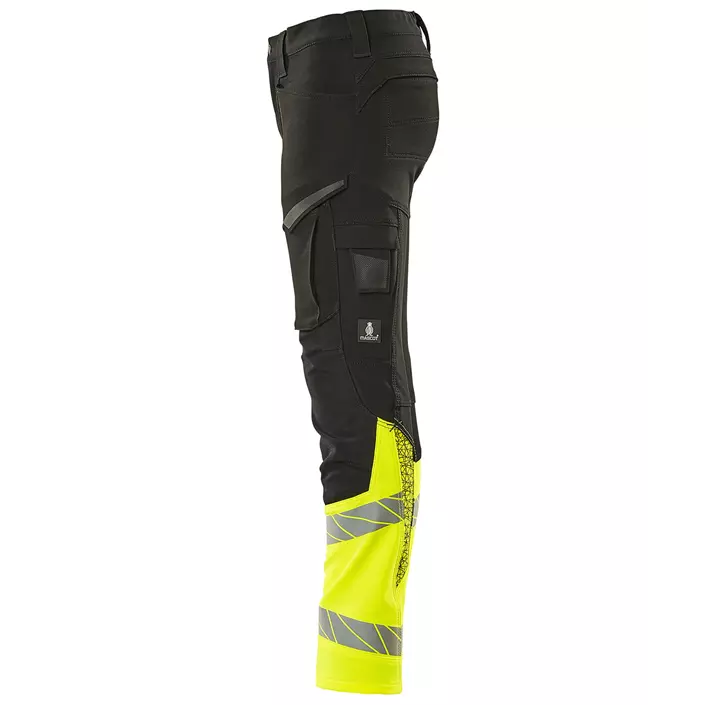 Mascot Accelerate Safe work trousers for kids, Black/Hi-Vis Yellow, large image number 3