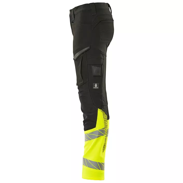 Mascot Accelerate Safe work trousers for kids, Black/Hi-Vis Yellow, large image number 3