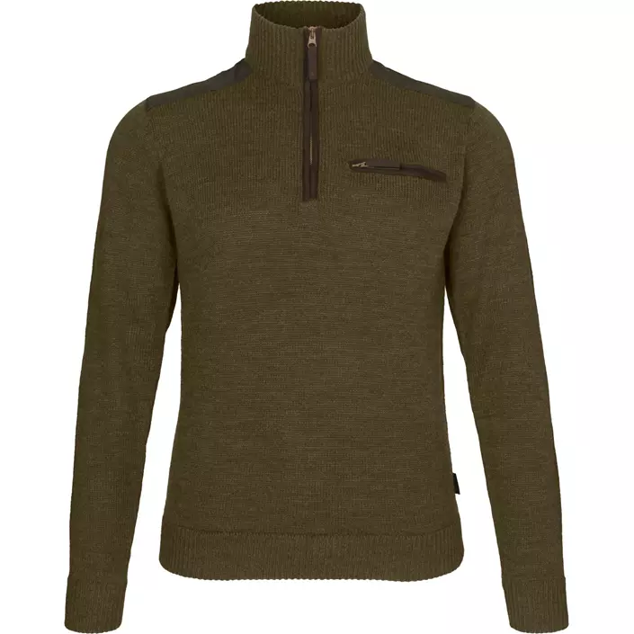 Seeland Buckthorn half zip Pullover mit Wolle, Shaded olive melange, large image number 0