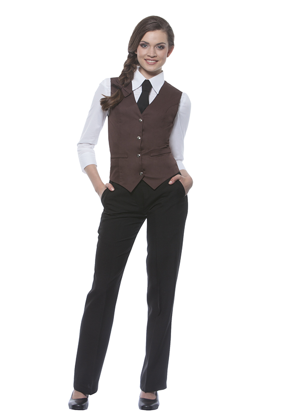 Karlowsky Lena women's server waistcoat, Light Brown, Light Brown, swatch