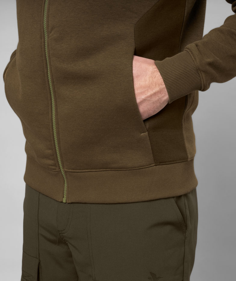 Seeland Cross fleece hoodie with zipper, Dark Olive, large image number 4