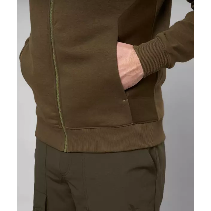 Seeland Cross fleece hoodie with zipper, Dark Olive, large image number 4