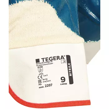 Tegera 2207 cut protection gloves nitrile Cut B, Blue/Beige