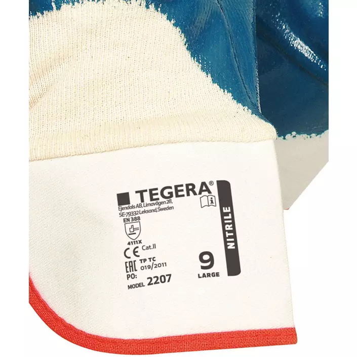 Tegera 2207 cut protection gloves nitrile Cut B, Blue/Beige, large image number 1