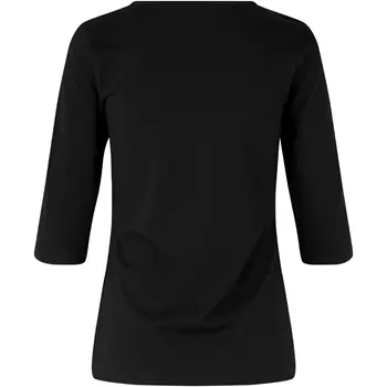ID Stretch women's T-shirt with 3/4-length sleeves, Black