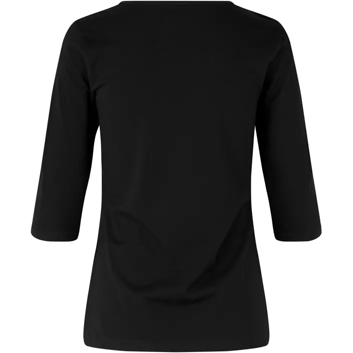 ID Stretch dame T-skjorte med 3/4-ermer, Svart, large image number 1