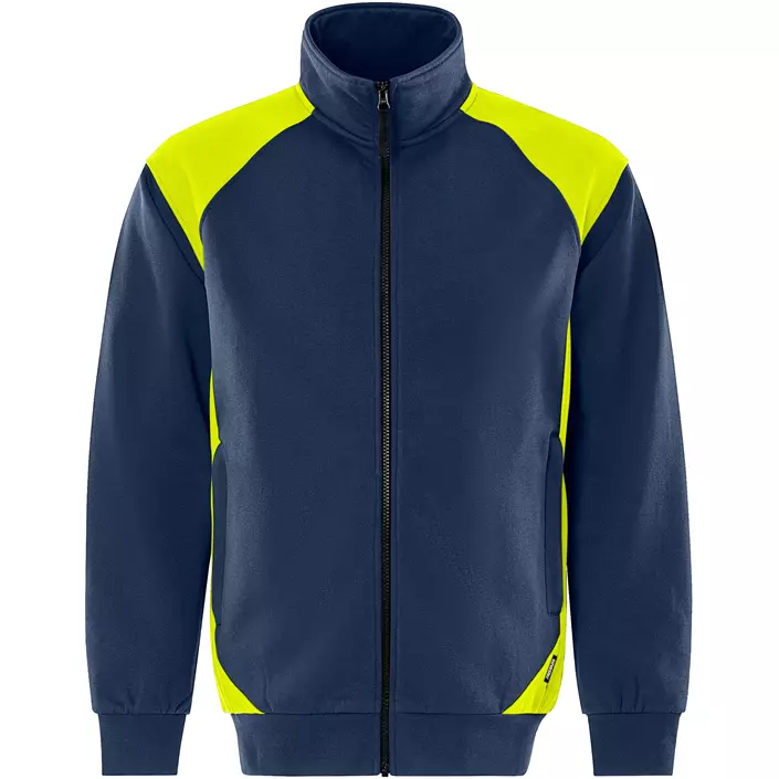 Fristads cardigan 7248 GSM, Marin/Hi-Vis gul, large image number 0