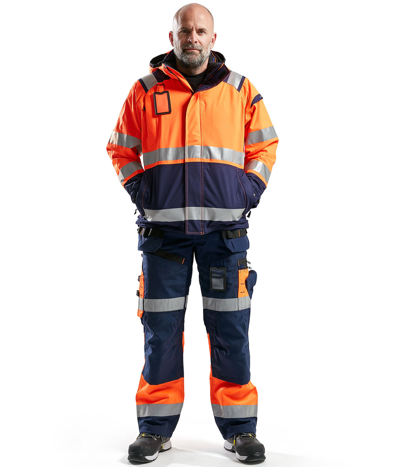 Bl&aring;kl&auml;der shell jacket, Hi-vis Orange/Marine, large image number 1