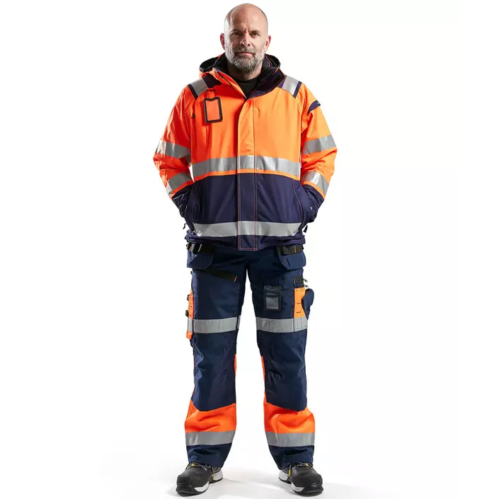 Blåkläder shell jacket, Hi-vis Orange/Marine, large image number 1