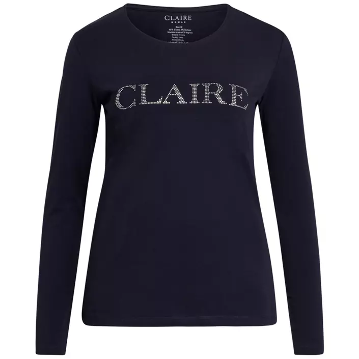 Claire Woman Aileen långärmad T-shirt dam, Dark navy, large image number 0