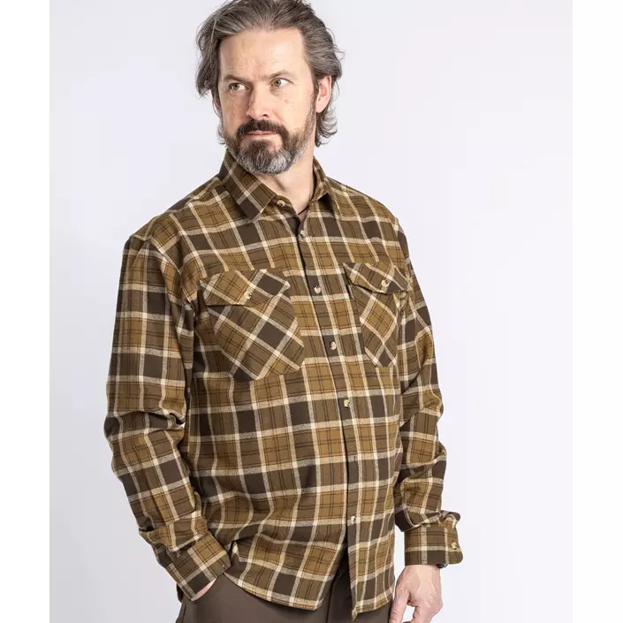 Pinewood Härjedalen regular fit flannel skovmandsskjorte, Hunting Olive/Khaki, large image number 1