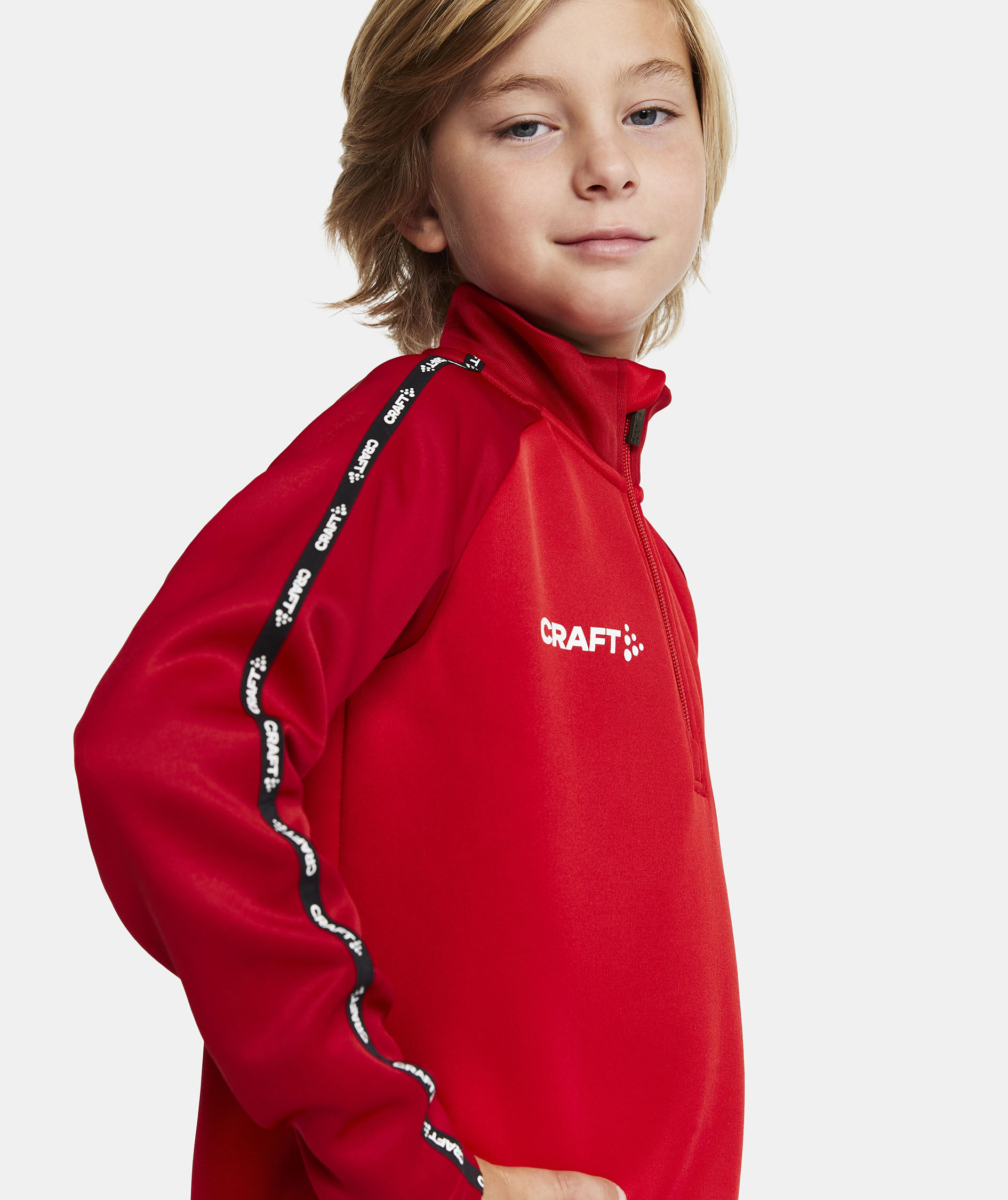 Craft Squad 2.0 halfzip training pullover for kids, Bright Red-Express, large image number 3