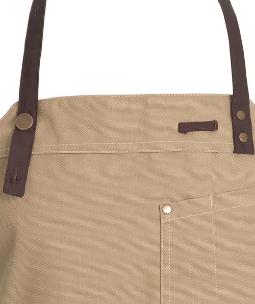 Kentaur Raw bib apron with pockets, Khaki