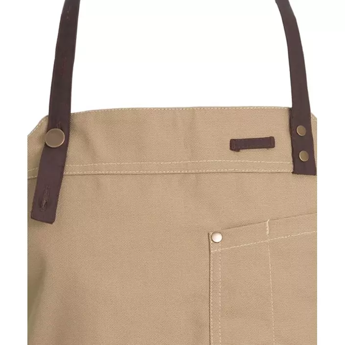 Kentaur Raw bib apron with pockets, Khaki, Khaki, large image number 1