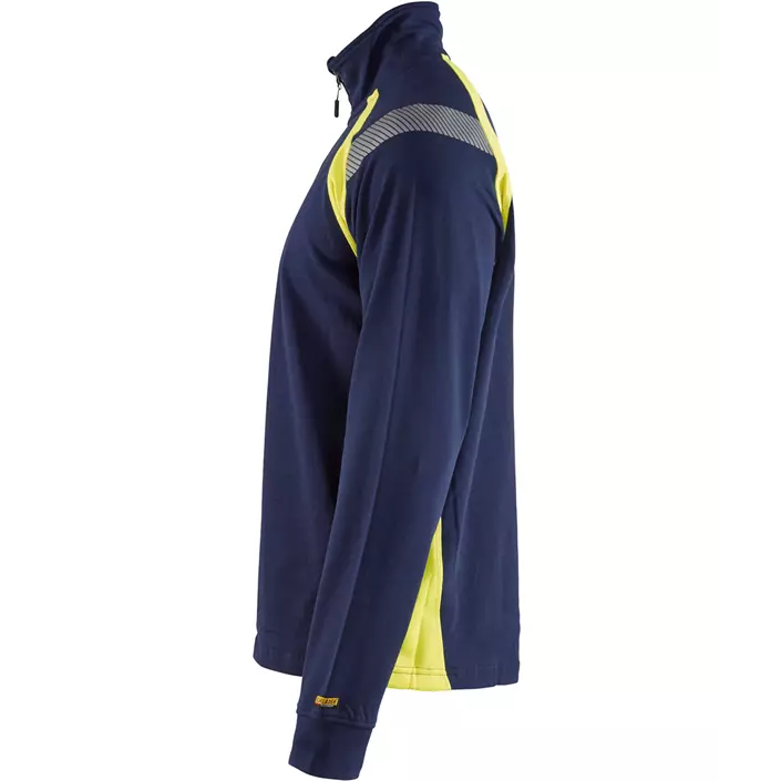 Blåkläder sweatshirt half zip, Marine/Hi-Vis gul, large image number 2