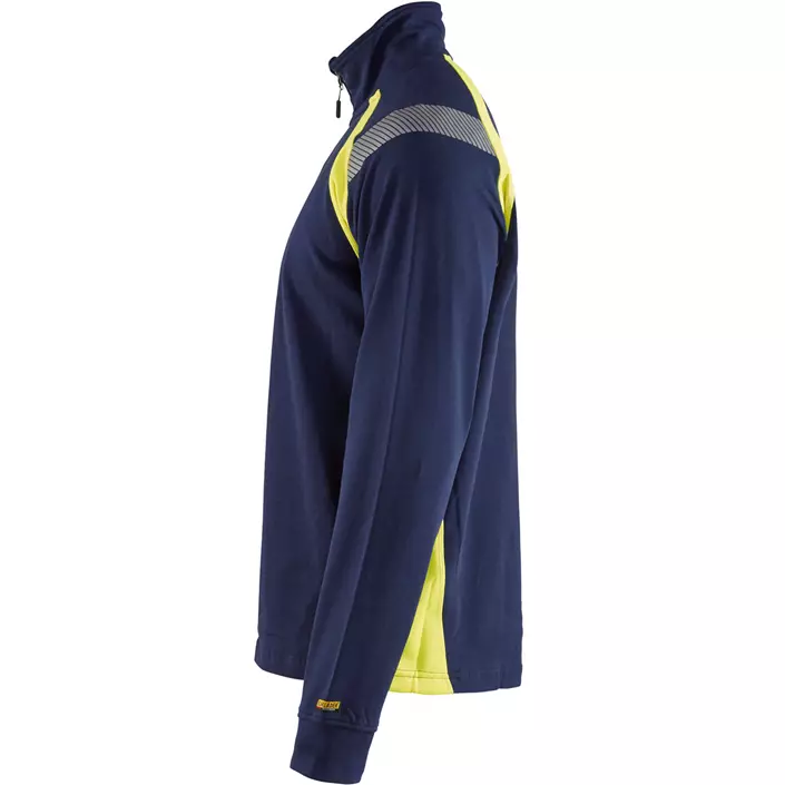 Blåkläder sweatshirt half zip, Marine/Hi-Vis gul, large image number 2