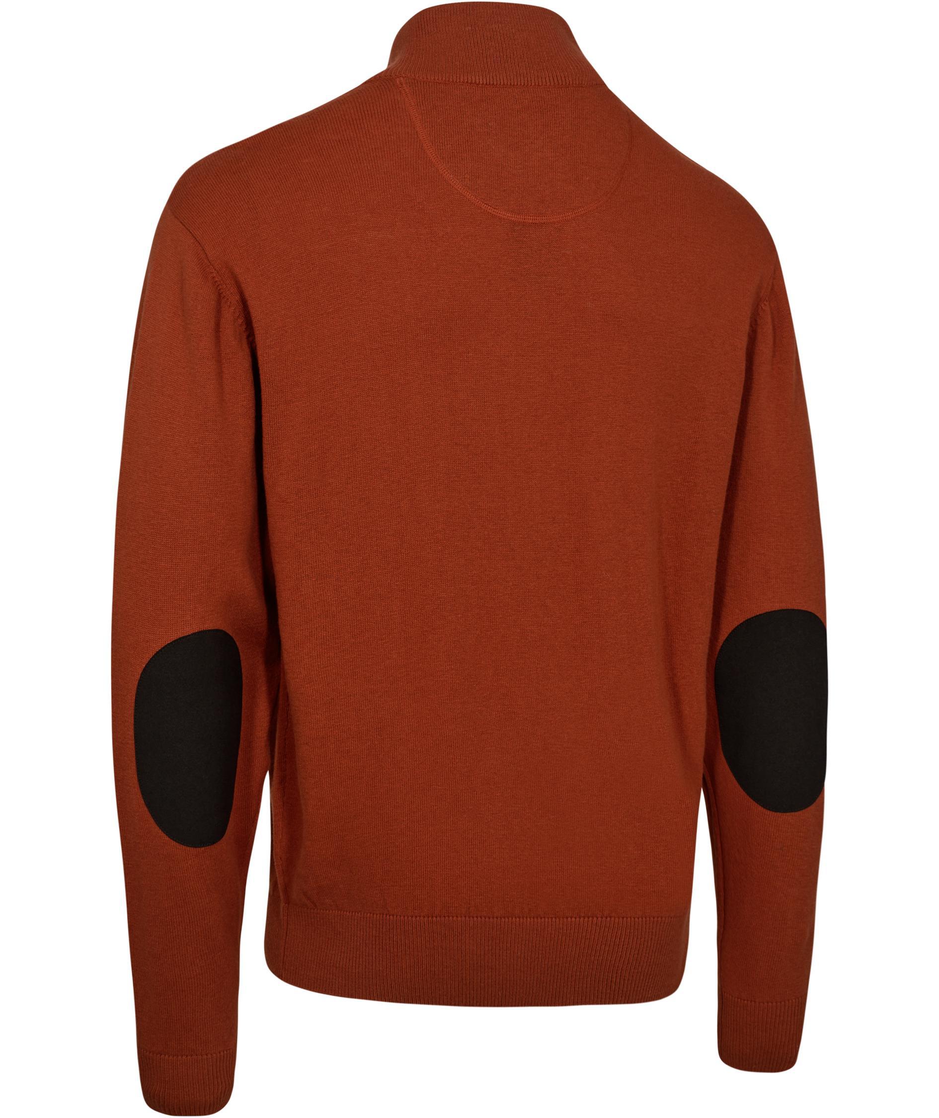 Deerhunter Harrington half zip stickad tr&ouml;ja med merinoull, Oak Rust Melange