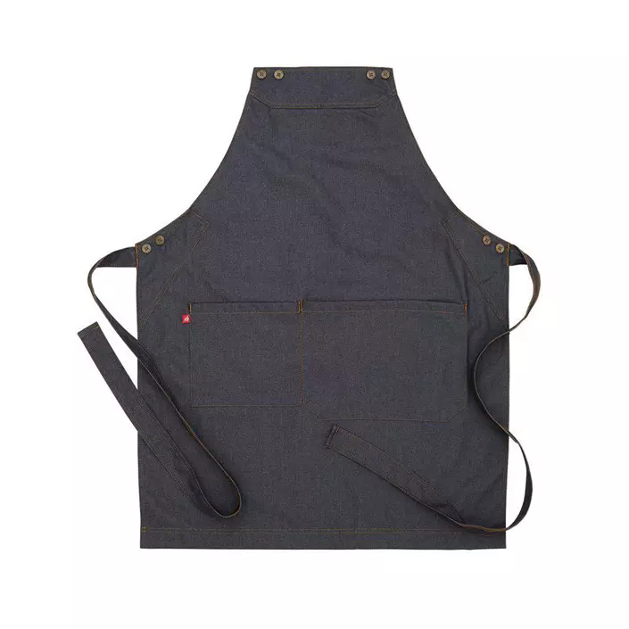 Segers bib apron with pocket, Darkblue Denim, Darkblue Denim, large image number 4