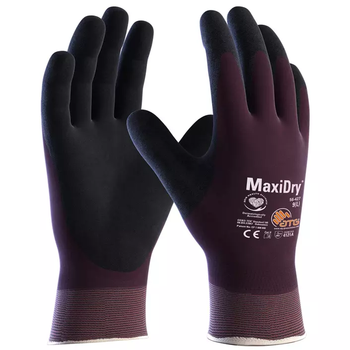 ATG MaxiDry® 56-427 work gloves, Purple/Black, large image number 0