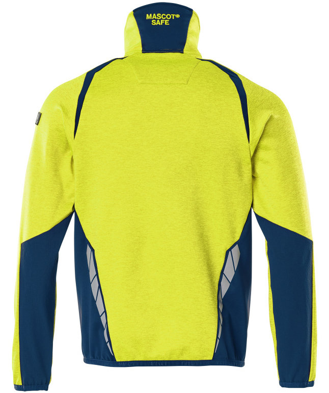 Mascot Accelerate Safe Fleecepullover, Hi-Vis Gelb/Dunkelpetroleum