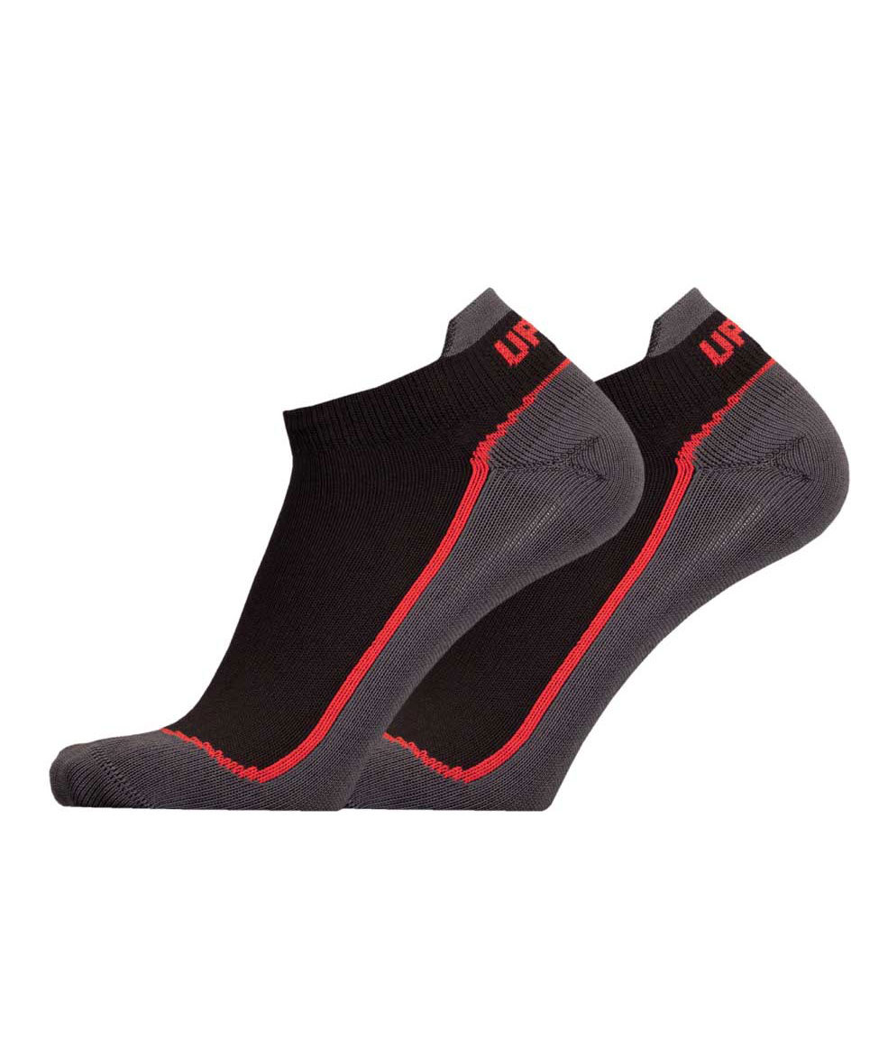 UphillSport Bermuda golf socks, Dark Grey/Black/Red