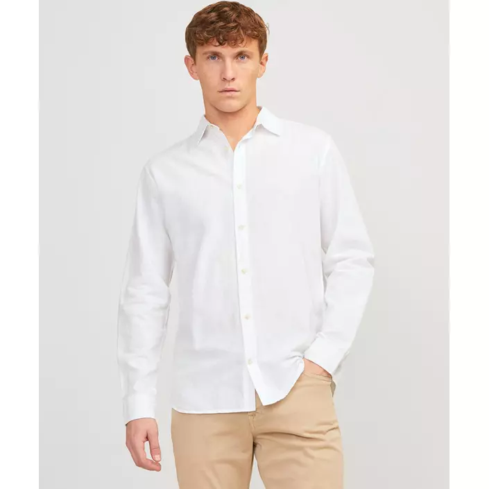 Jack & Jones JJESUMMER skjorte med lin, White, large image number 6