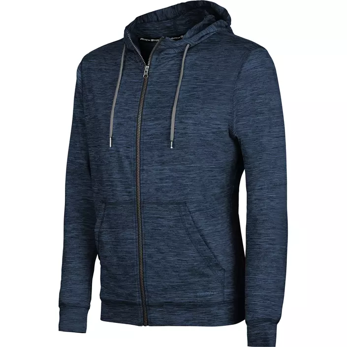 Pitch Stone Cooldry hoodie with zipper, Navy melange, large image number 0