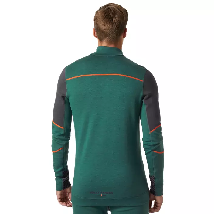 Helly Hansen Lifa half zip undershirt with merino wool, Green/Ebony, large image number 3