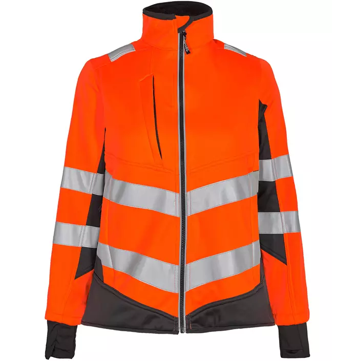 Engel Safety women's softshell jacket, Hi-vis orange/Grey, large image number 0