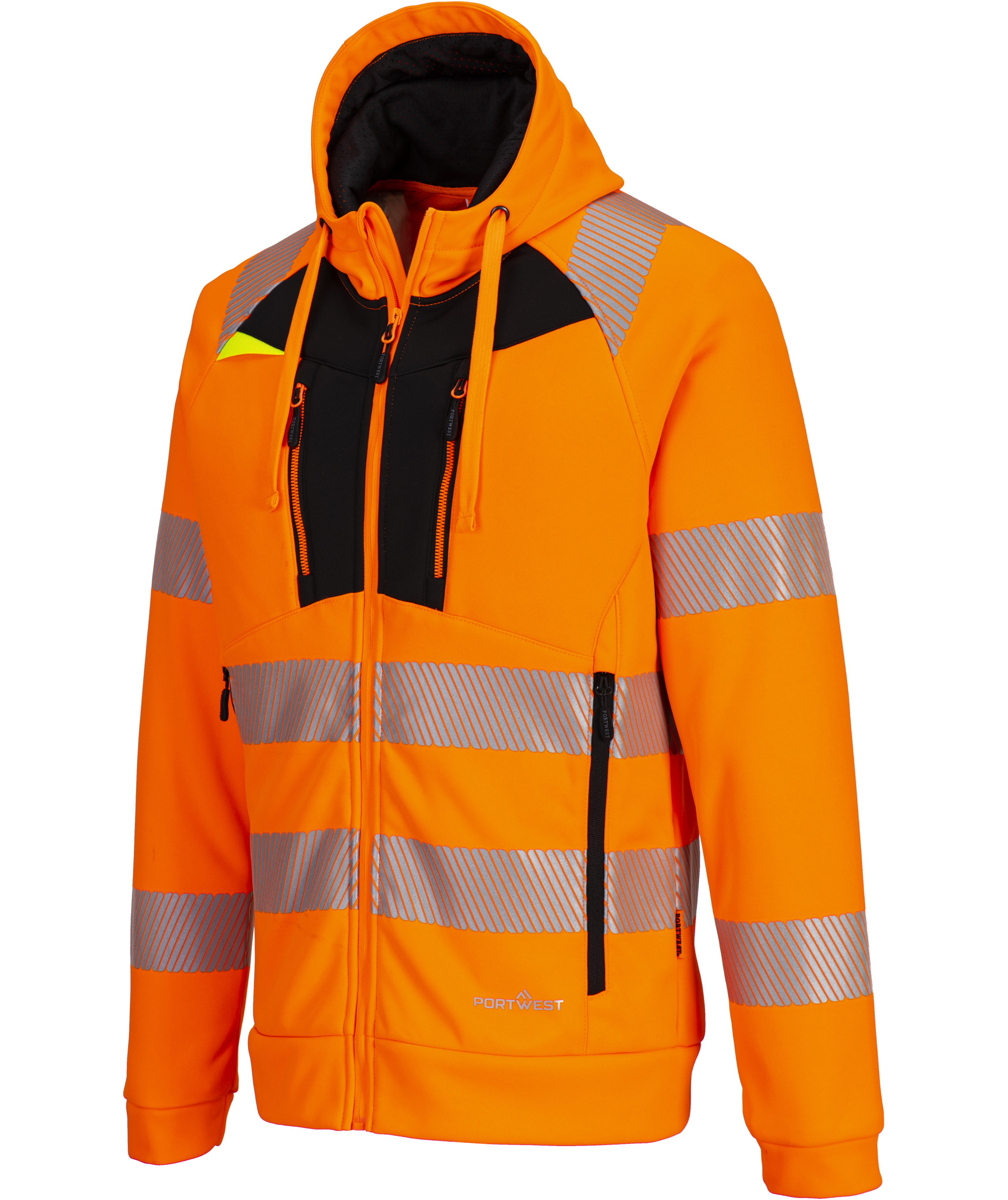 Portwest DX4 hoodie with zipper, Hi-Vis Orange/Black, large image number 2
