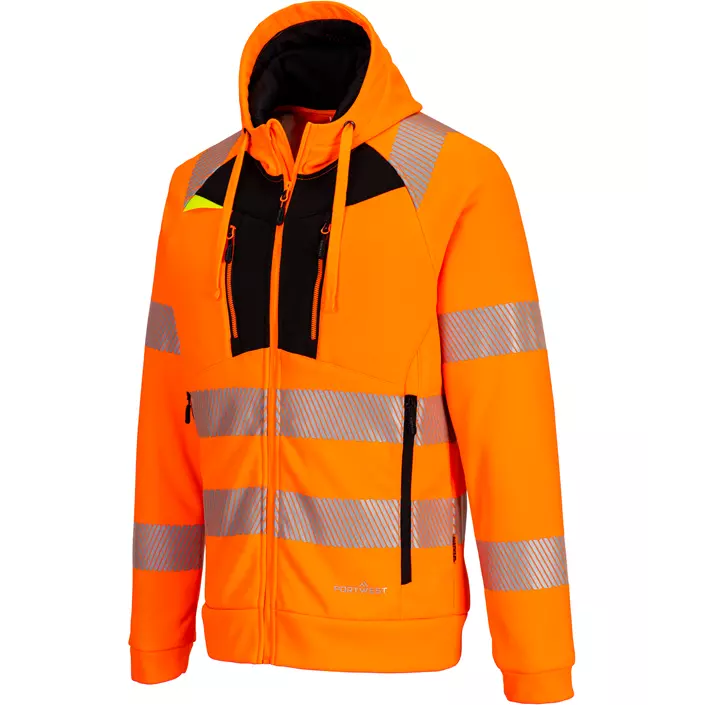 Portwest DX4 hoodie med dragkedja, Varsel Orange/Svart, large image number 2
