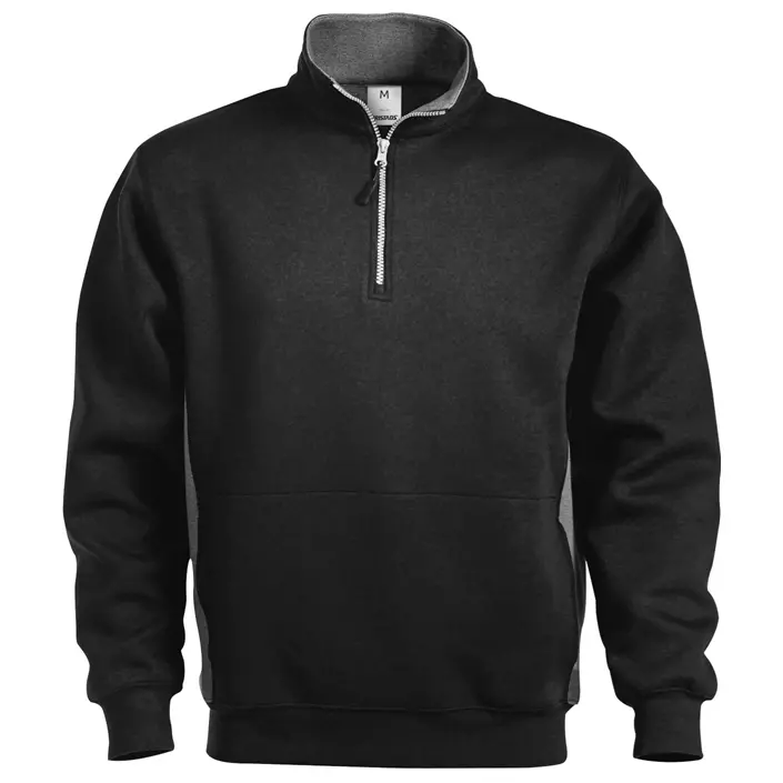 Fristads Acode sweatshirt med dragkedja, Svart/Antracitgrå, large image number 0