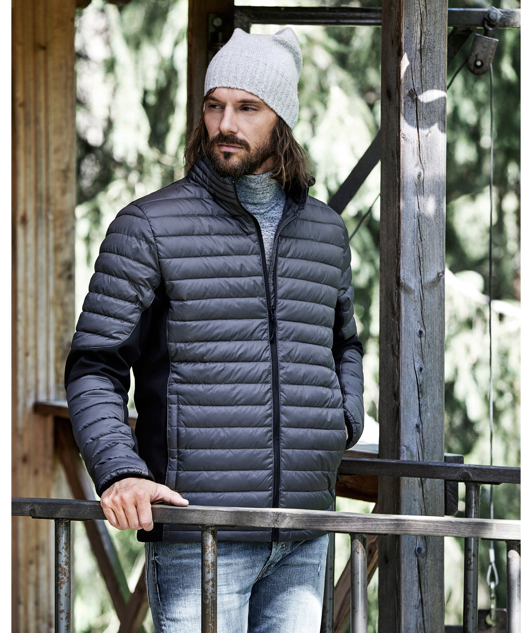 Tee Jays Crossover hybrid jacket, Grey/Black, large image number 1