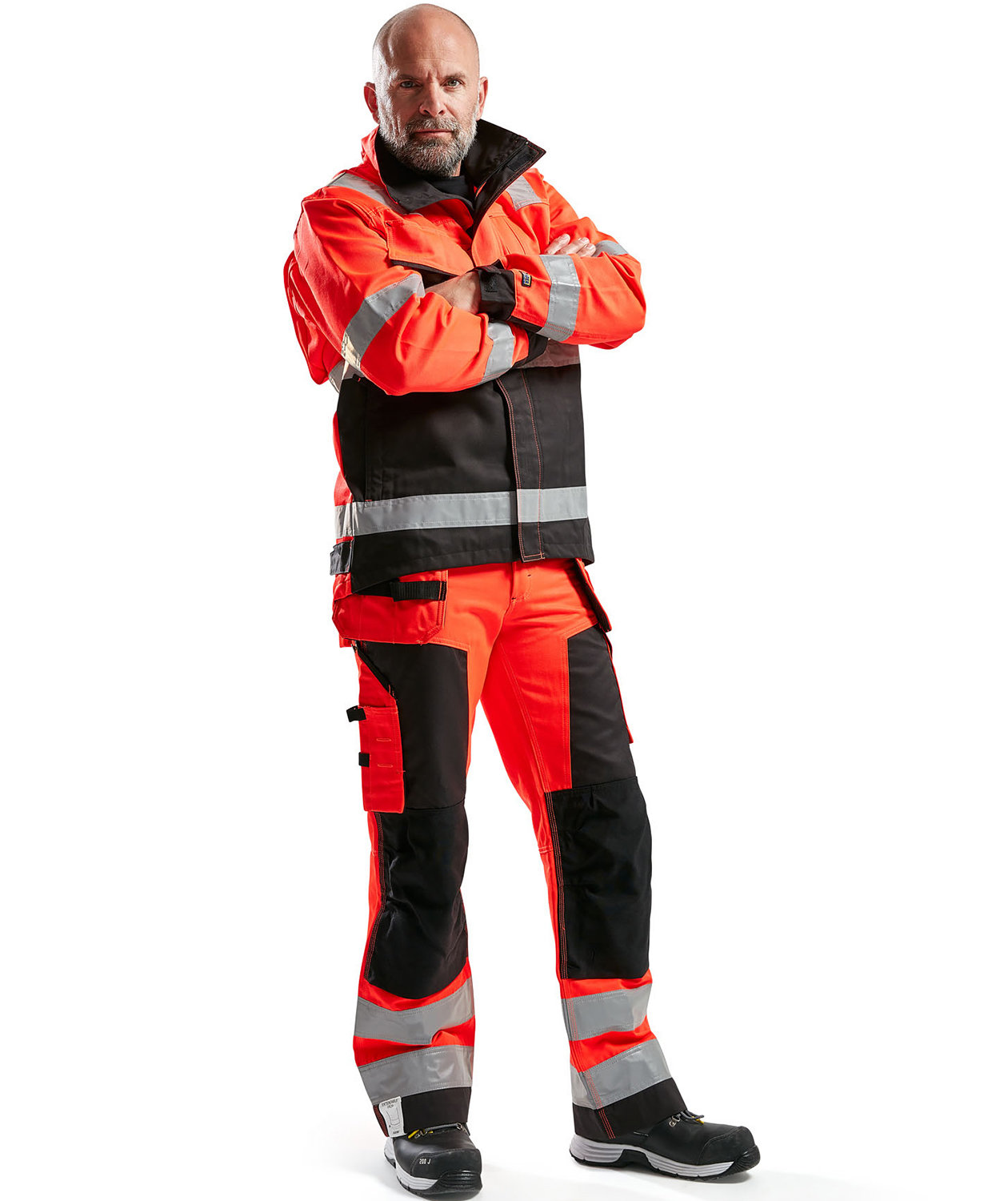 Bl&aring;kl&auml;der arbeidsjakke, Hi-vis R&oslash;d/Svart, large image number 1