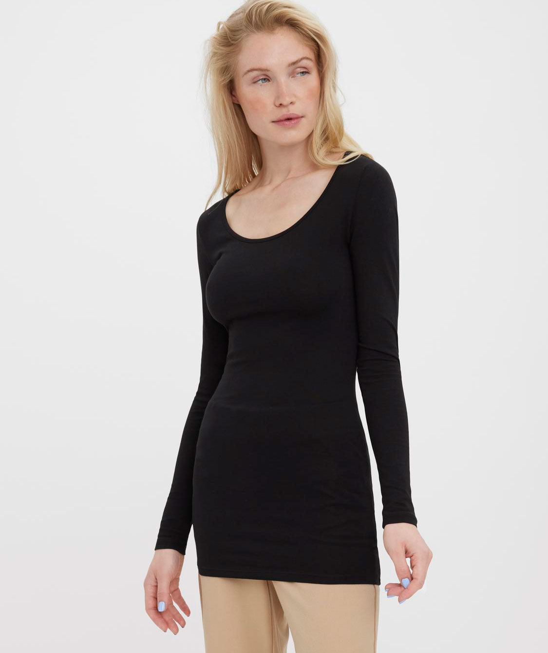 Vero Moda VMMAXI MY SOFT l&aring;ng&auml;rmad l&aring;ng T-shirt dam