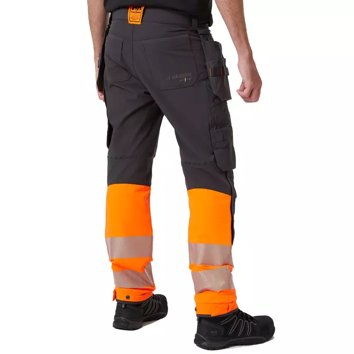 Helly Hansen ICU BRZ craftsman trousers full stretch, Ebony/Hi-Vis Orange, large image number 2