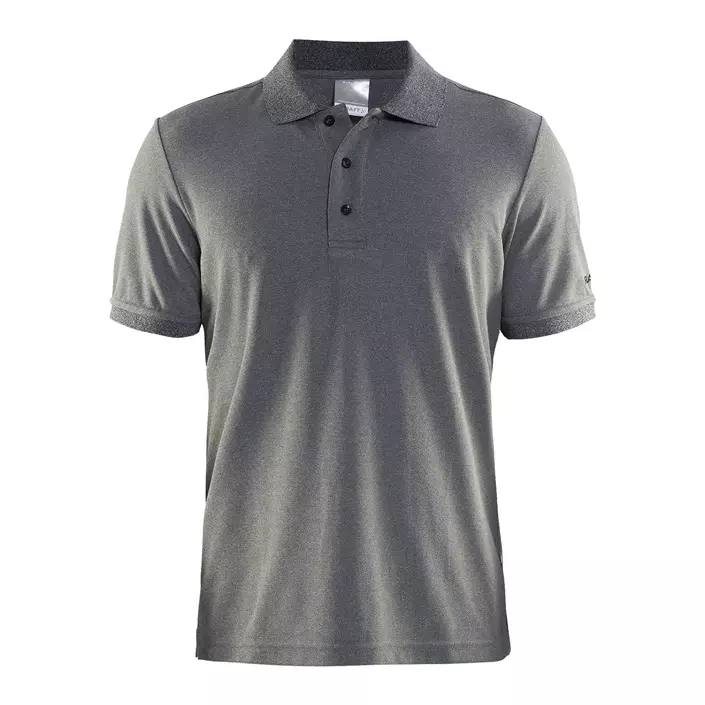Craft Pique Classic polo shirt, Black/Grey melange, large image number 0