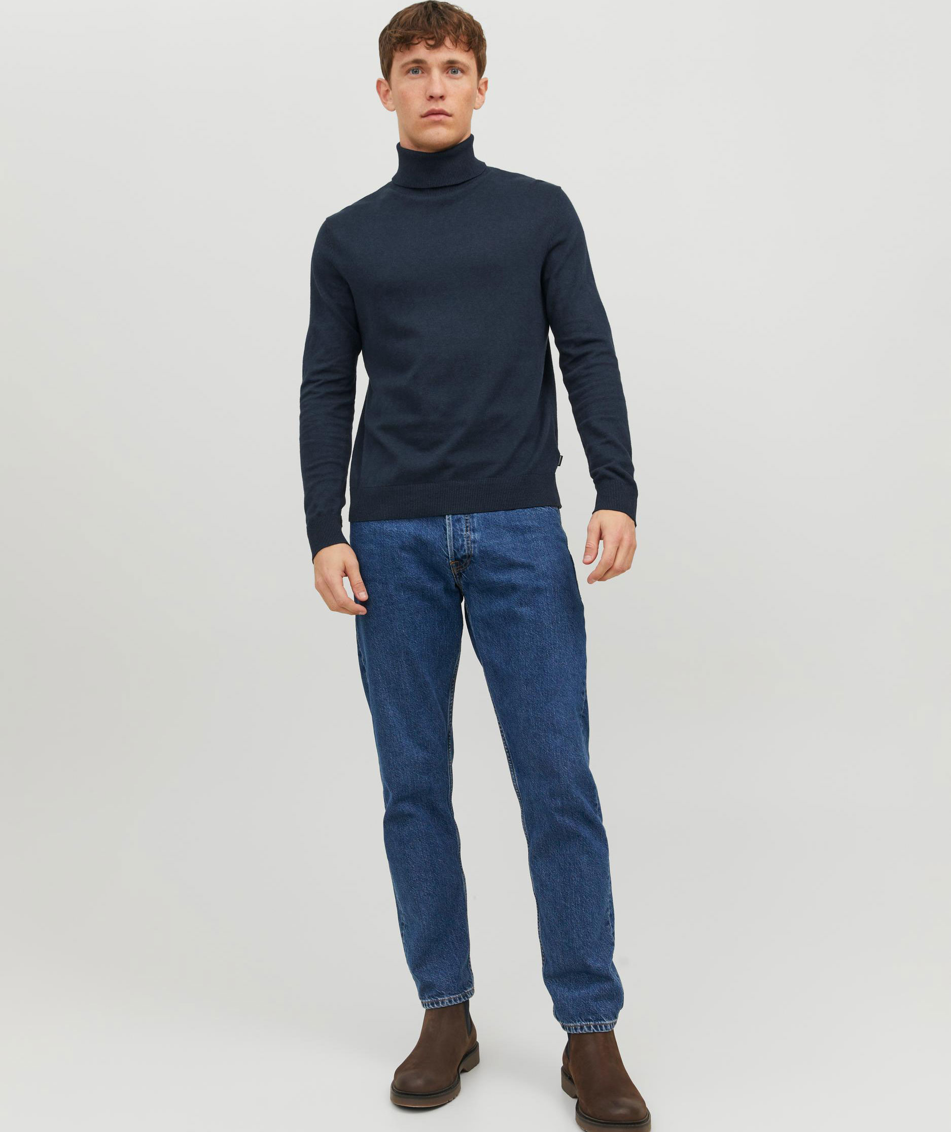 Jack & Jones JJEEMIL stickad polotr&ouml;ja, Navy Blazer, large image number 4