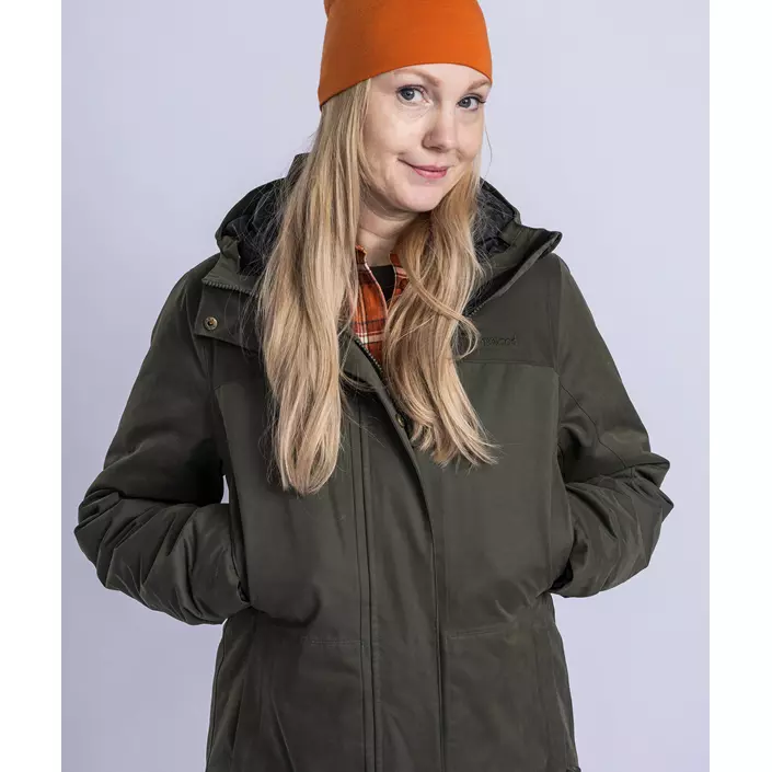 Pinewood dame vinter parkajakke, Dark Green, large image number 4