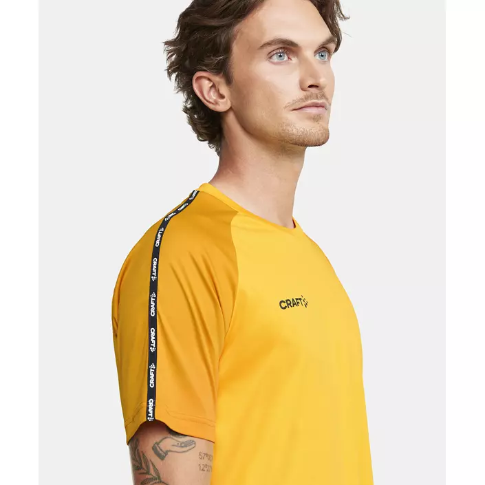 Craft Squad 2.0 Contrast Jersey T-Shirt, Sweden Yellow-Golden, large image number 3