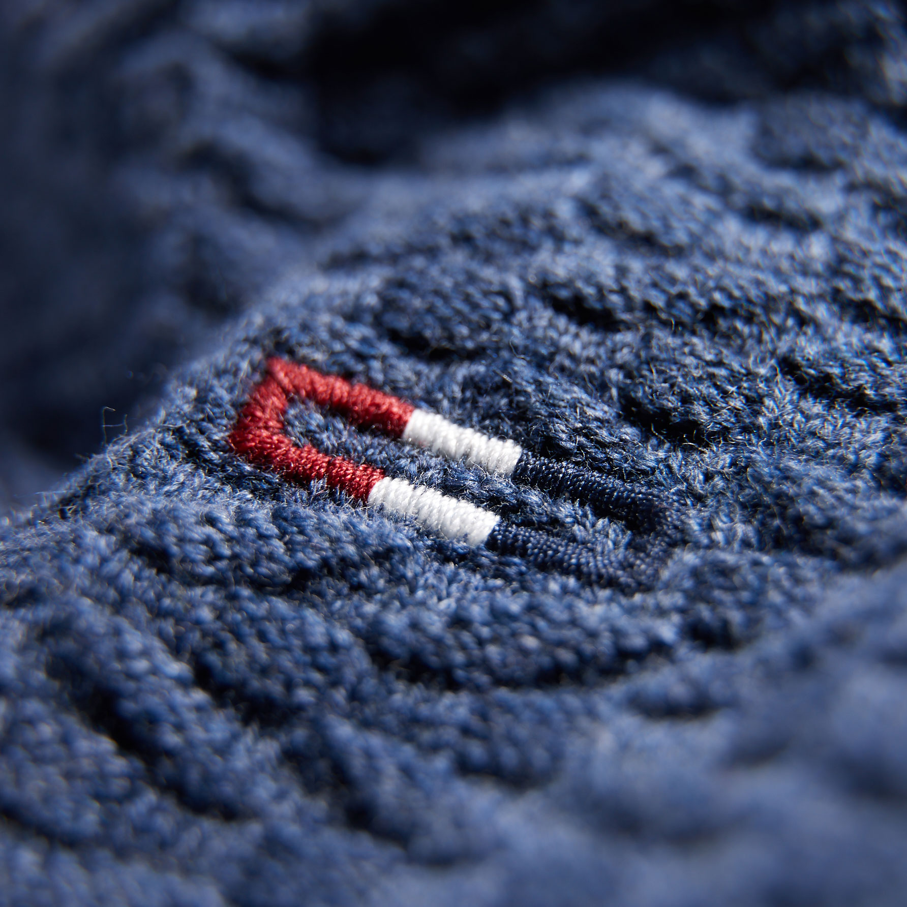 Bison stickad cardigan, Blue Mel, large image number 3