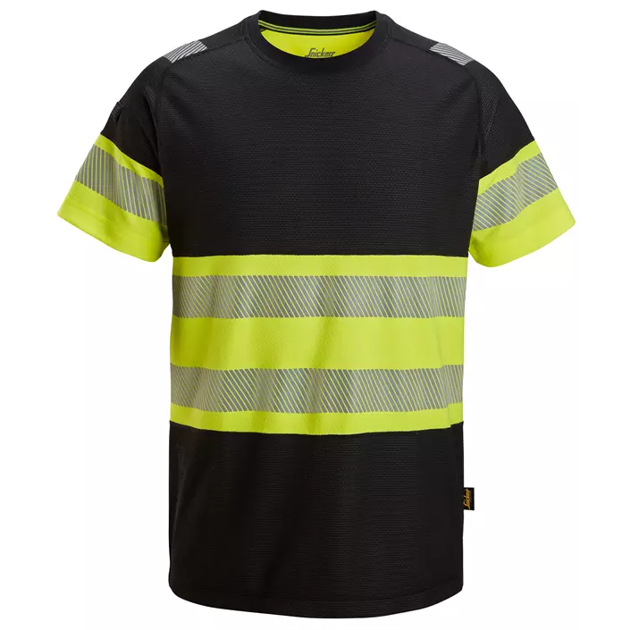 Snickers T-shirt 2538, Black/Hi-Vis Yellow, large image number 0