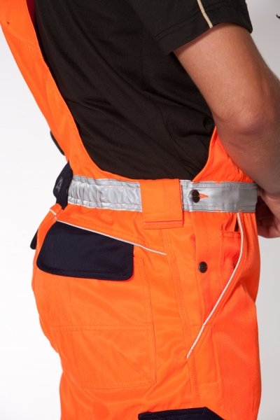 Ocean Thor work bib and brace, Hi-vis Orange/Marine
