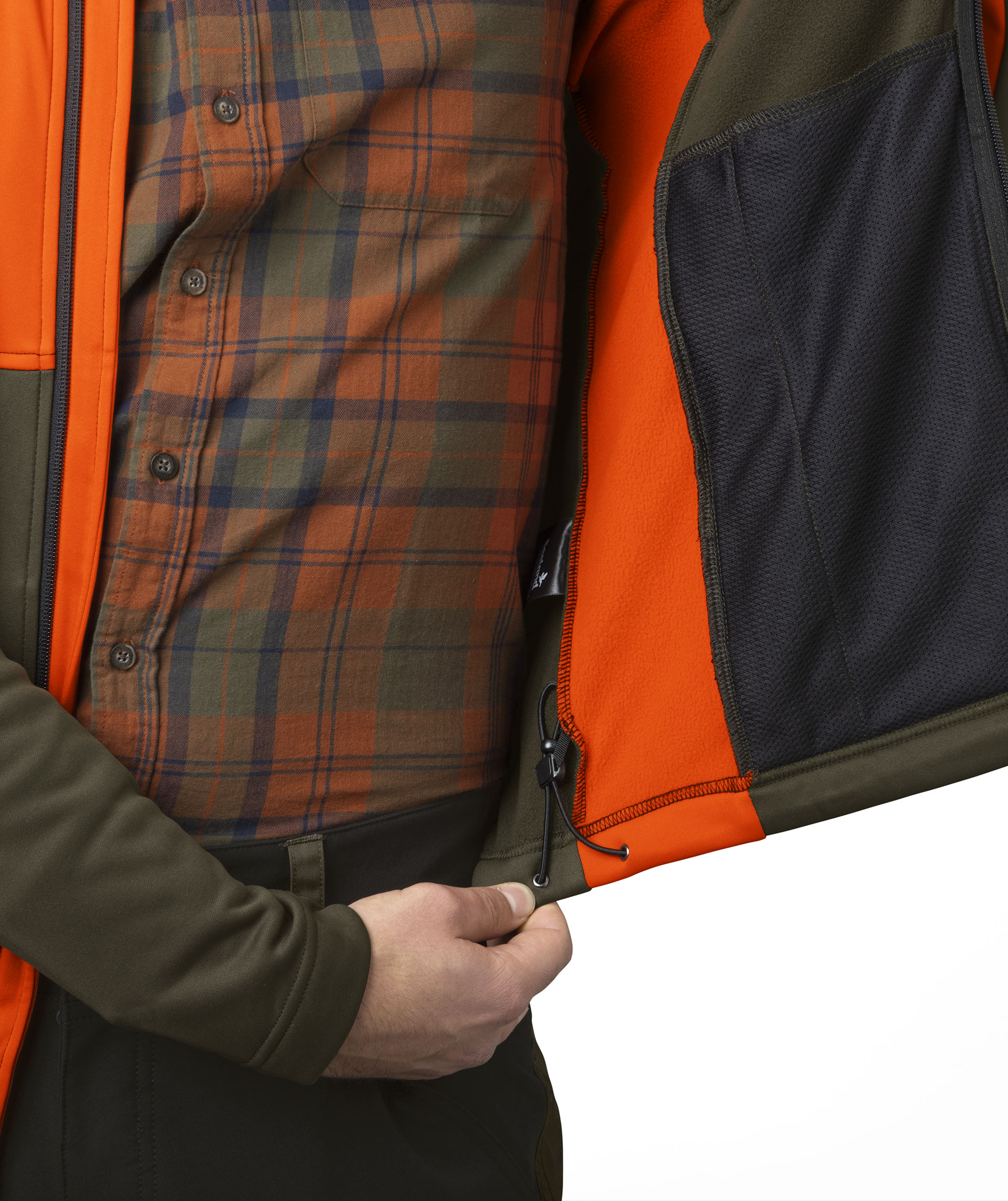 Seeland Elliot fleecejacka, Pine Green/Hi-Vis Orange, large image number 5