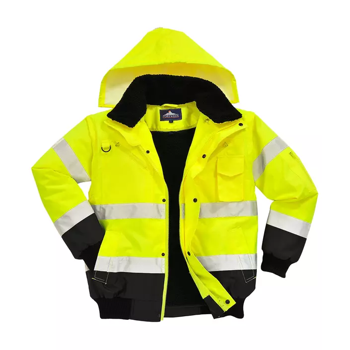 Portwest 3-in-1 pilotjacket with detachable sleeves, Hi-vis Yellow/Black, large image number 0