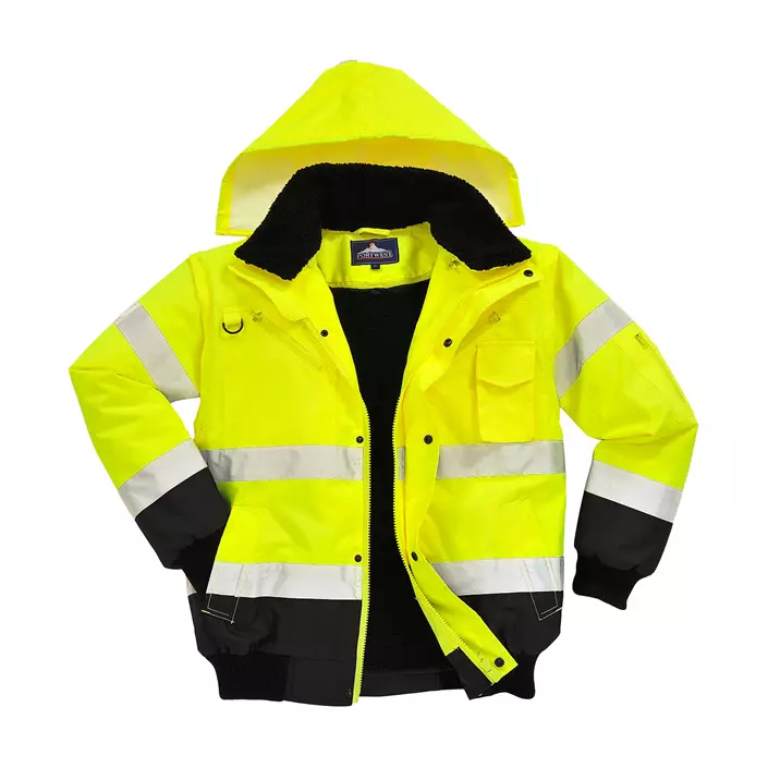 Portwest 3-in-1 pilotjacket with detachable sleeves, Hi-vis Yellow/Black, large image number 0